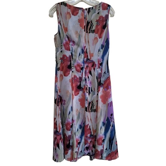 Coldwater Creek Purple Multicolored Floral Print V-neck Dress Sz 6 - Picture 2 of 10